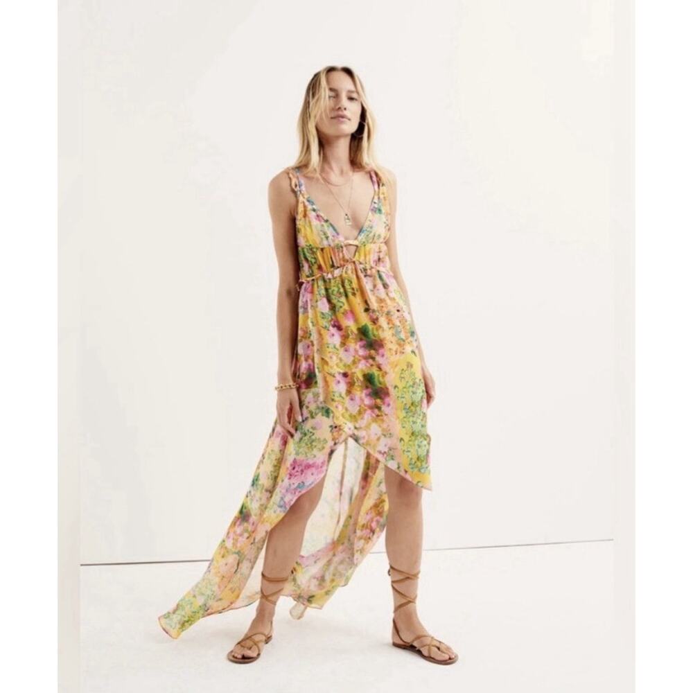 New For Love & Lemons Women's Madison Floral Maxi Dress Multicolor Size Large - Picture 5 of 13